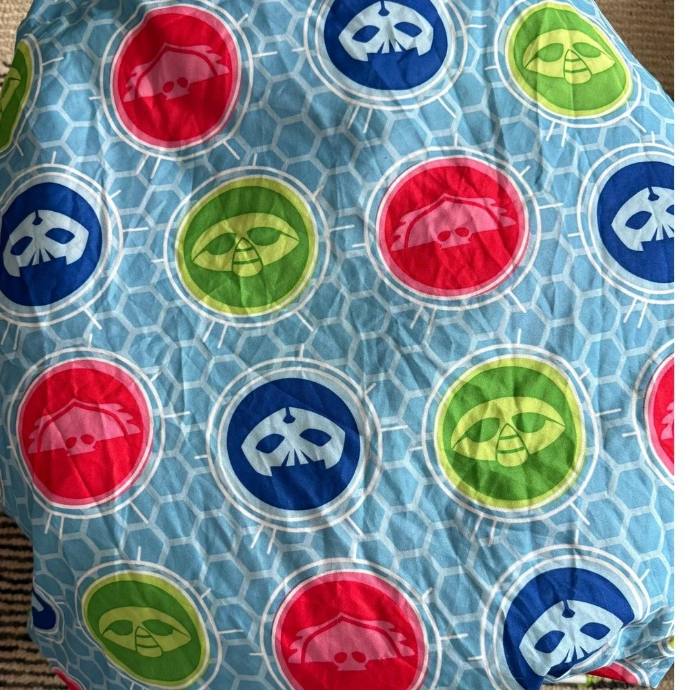 PJ Masks‎ Twin Flat Sheet Kids Cartoon Character Print Blue Polyester